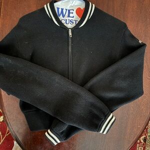 Alo Yoga zip up Sweater with Striped Collar
